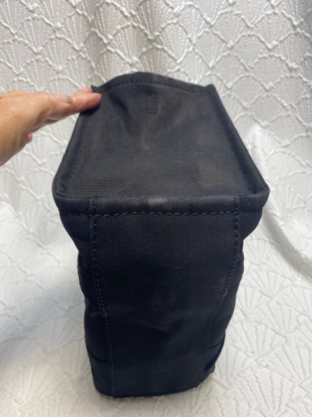 Marc Jacobs small Black Canvas The Tote Bag with Logo roomy easy clean designer - Picture 7 of 16